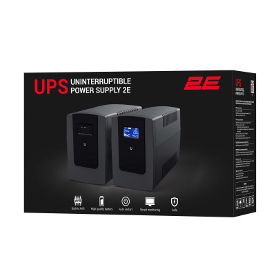 2E Джерело безперебійного живлення DD1200, 1200VA/720W, LCD, USB, 3xSchuko