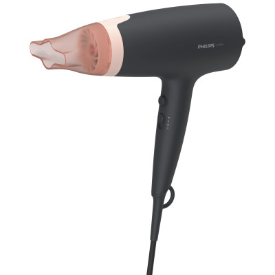 Philips Фен 3000 Series, 2100Вт, 3 режими, іонізація, хол. обдув, чорно-рожевий