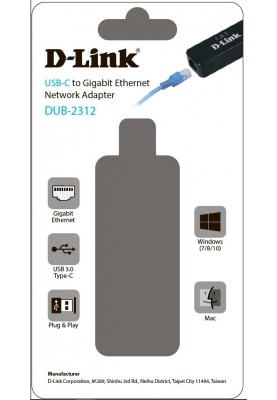 D-Link Мережевий адаптер DUB-2312 1xGE, USB Type-C