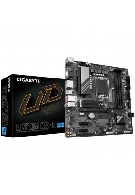 Gigabyte Материнська плата B760M DS3H s1700 B760M 4xDDR5 M.2 HDMI DP mATX