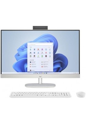 HP Комп'ютер персональний моноблок All-in-One 27" FHD IPS AG, Intel U7-155U, 16GB, F512GB, UMA, WiFi, кл+м, DOS, білий