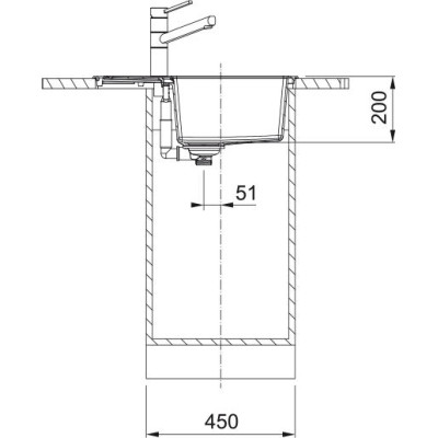 Franke Мийка кухонная Sirius 2 тектонайт, прямокут., з крилом, 620х500х200мм, чаша - 1, врізна, бежевий