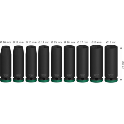 Bosch Набір ударних торцевих головок Professional Deep 9шт 1/2"