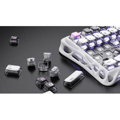 GravaStar Клавіатура механічна Mercury V75 80keys, Magnetic Jade Pro, 8K, USB-A, RGB, Mecha Gray