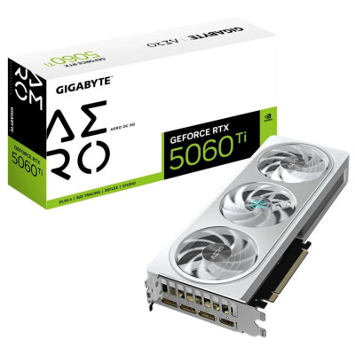 Gigabyte Відеокарта GIGABYTE GeForce RTX 5060 Ti 8GB GDDR7 AERO OC срібний