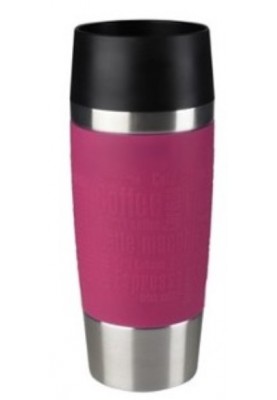 Tefal Термочашка Travel Mug, 360мл, діам60, t хол. 8г, гар.4г, нерж.сталь+пластик, малиновий