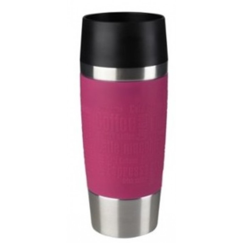 Tefal Термочашка Travel Mug, 360мл, діам60, t хол. 8г, гар.4г, нерж.сталь+пластик, малиновий