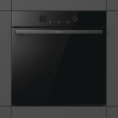 Gorenje Духовий шафа електричний, 77л, A+, пара, дисплей, піроліз, чорний