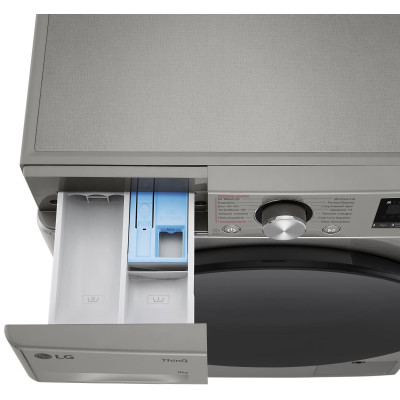 LG Пральна машина фронтальна, 9кг, 1200, A, 48см, дисплей, пара, інвертор, сріблястий