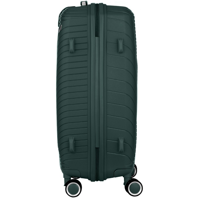 2E Набір пластикових валіз , SIGMA,(L+M+S), 4 колеса, смарагд