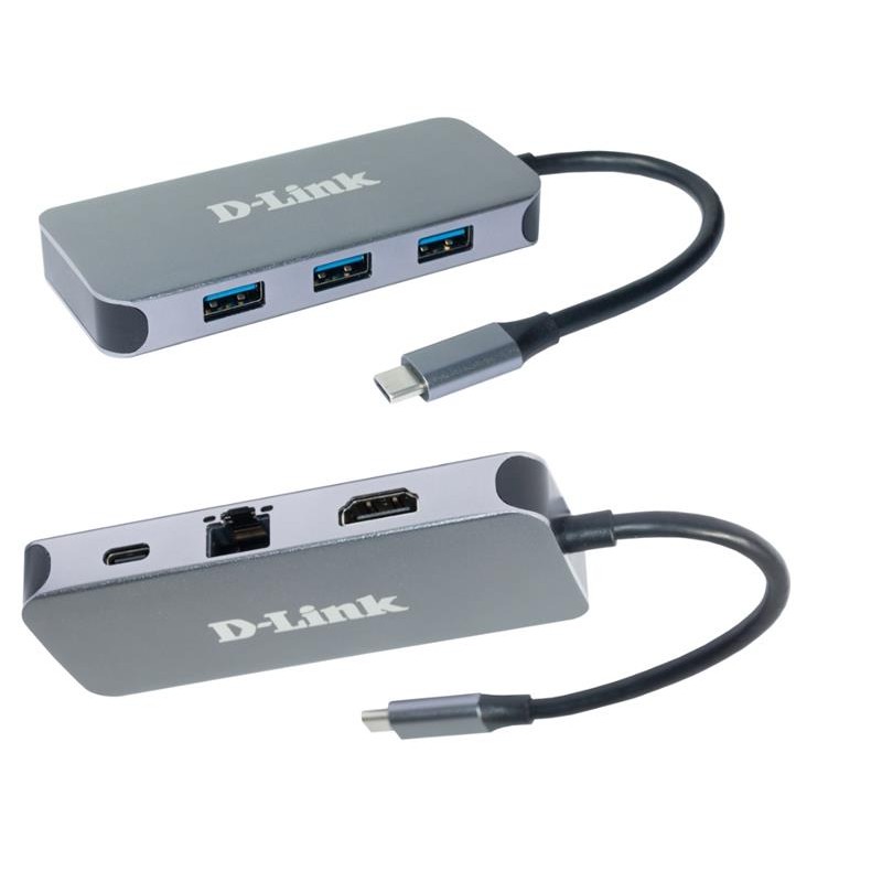 D-Link USB-Концентратор DUB-2335 3xUSB3.0, 1xUSB-C/PD, 1xHDMI 1.4b, 1xGE, USB-C