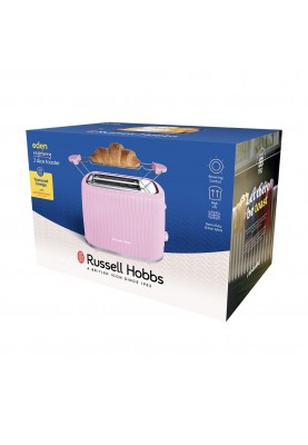 Russell Hobbs Тостер Eden 800Вт, пластик, підігрів, розморожування, малиновий