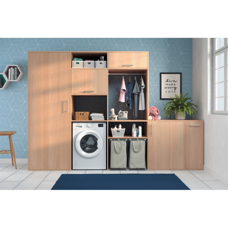 Indesit Пральна машина фронтальна, 6кг, 1000, A+++, 44.6см, дисплей, пара, інвертор, білий