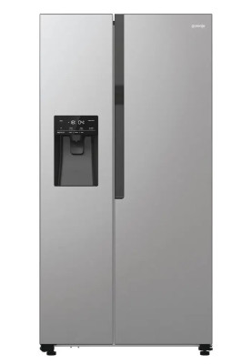 Gorenje Холодильник SBS, 179х70х92см, 2 двері, 376(190)л, А++, NF+, Інв., Зона св-ті, диспенсер, генератор льоду, Зовн. Диспл, нерж
