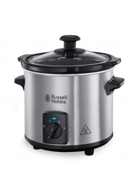 Russell Hobbs Повільноварка Compact Home, 145Вт, чаша-2л, механічне керування, знімна кришка, нерж. сталь, сірий