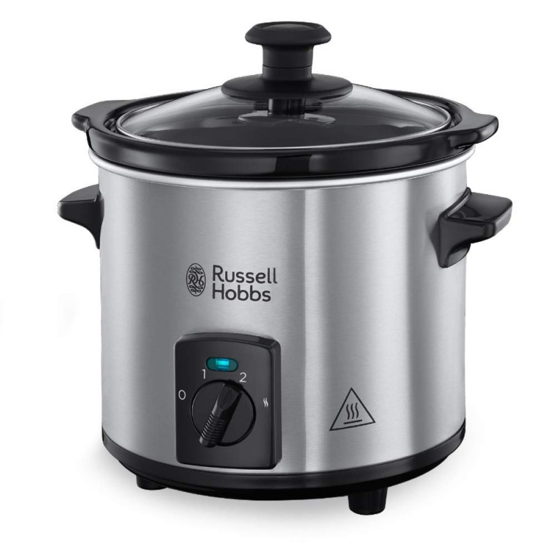 Russell Hobbs Повільноварка Compact Home, 145Вт, чаша-2л, механічне керування, знімна кришка, нерж. сталь, сірий