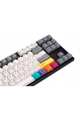 Varmilo Клавіатура механічна VEM87 CMYK 87Key, EC V2 Ivy, USB-A, EN/UKR, White Led, Чорний