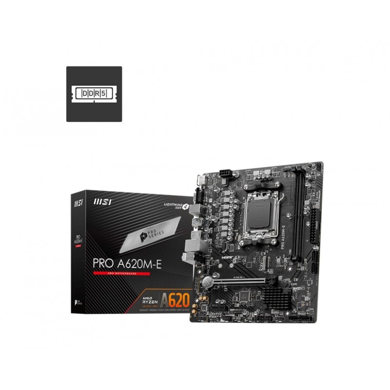 MSI Материнcька плата PRO A620M-E sAM5 A620 2xDDR5 M.2 HDMI D-Sub mATX