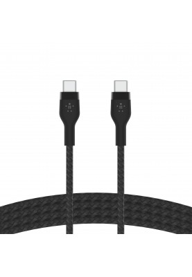 Belkin Кабель USB-С - USB-C плетений, силіконовий, з ремінцем на магніті, 1м, чорний