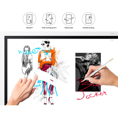 Samsung Дисплей 55" Flip 2 WM55R 3840x2160, 350nit, New Edge, WiFi, Bluetooth, Touch