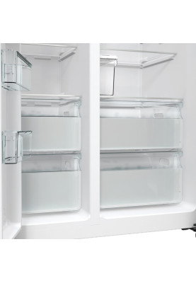 Gorenje Холодильник SBS, 179х70х92см, 2 двері, 376(190)л, А++, NF+, Інв., Зона св-ті, диспенсер, генератор льоду, Зовн. Диспл, нерж