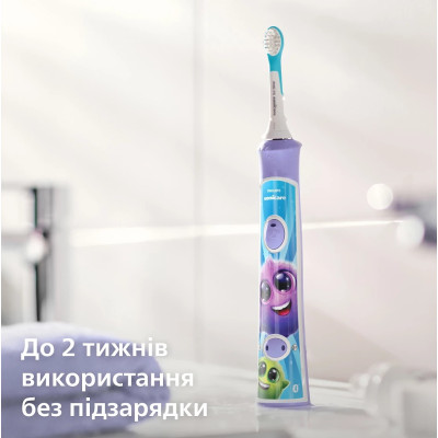 Philips Щітка зубна електр. Philips, Sonicare For Kids, 62т. колив/хв, насадок-2, фіолетовий