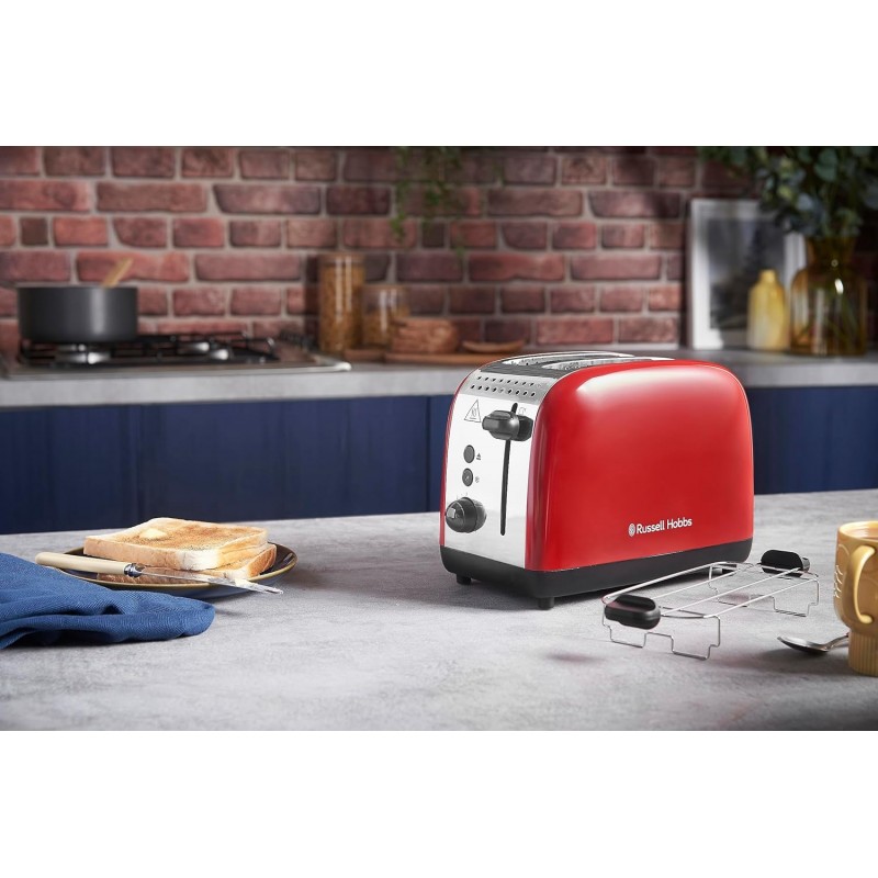 Russell Hobbs Тостер Colours Plus, 1600Вт, нержав., підігрів,разморозка, червоний