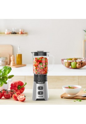 Tefal Блендер стаціонарний Minimix Glass 400Вт, чаша-700мл, ємність для смузі to go, скло, сірий