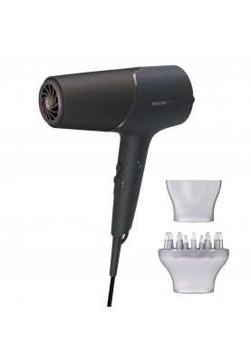 Philips Фен 5000 Series, 2300 Вт, 3 режими, дифузор, іоніз-я, хол. обдув, чорний