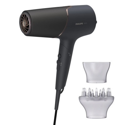Philips Фен 5000 Series, 2300 Вт, 3 режими, дифузор, іоніз-я, хол. обдув, чорний