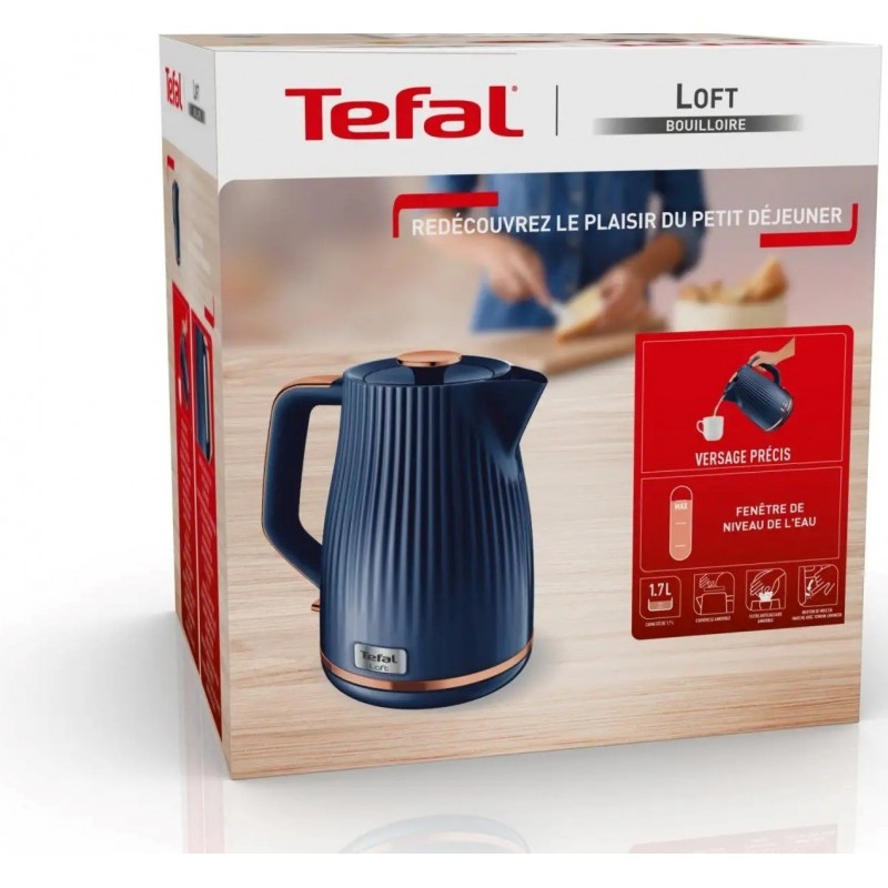 Tefal Електрочайник Tefal LOFT, 1,7л, пластик, STRIX, синій