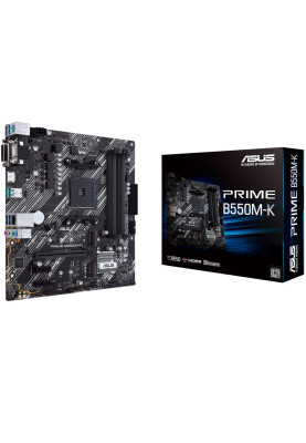 ASUS Материнська плата PRIME B550M-K ARGB sAM4 B550 4xDDR4 M.2 HDMI DVI D-Sub mATX ARGB