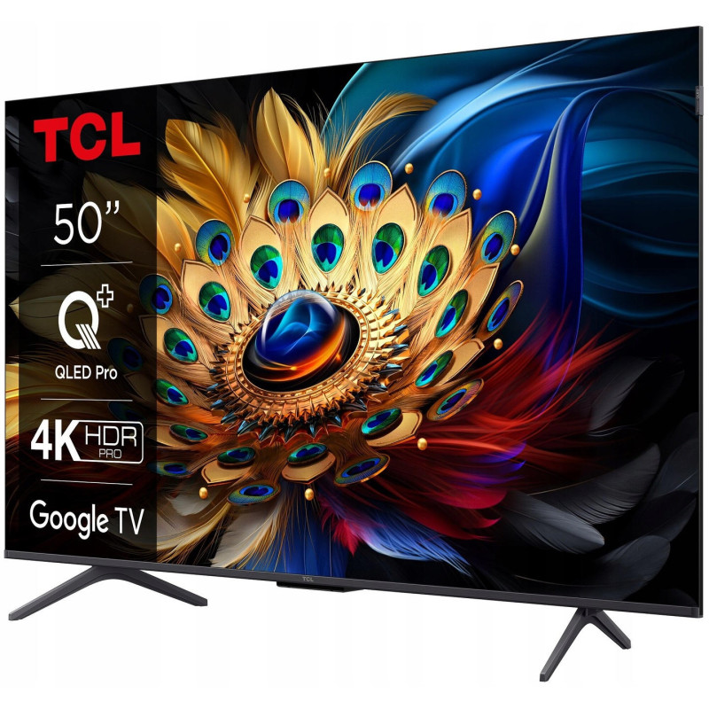 TCL Телевізор 50" QLED 4K 60Hz Smart Google TV Black