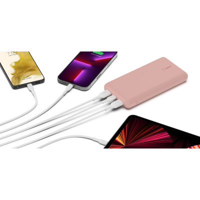 Belkin Портативний зарядний пристрій 20000mAh, 15W Dual USB-A, USB-C, rose gold