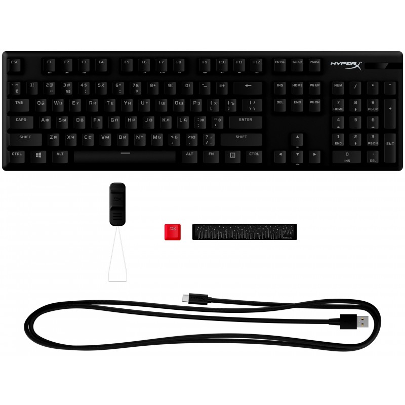 HyperX Клавіатура Alloy Origins Aqua USB RGB PBT ENG/RU, Black