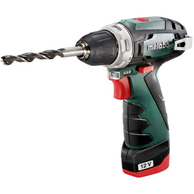 Metabo Шурпокрут-дриль POWERMAXX BS BASIC, акумуляторний, 2*12В, 2 Аг, 0-360/0-1400об/хв, патрон 1-10мм, шестигранник, 17/34Нм