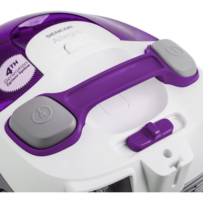 Sencor Пилосос контейнерний Allegro, 890Вт, конт пилок -1.5л, НЕРА, фіолетово-сірий
