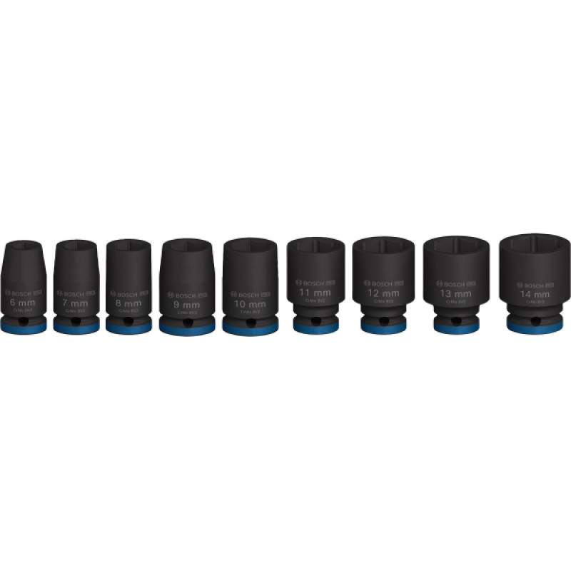 Bosch Набір ударних торцевих головок Professional Standart 9шт 1/4" 25мм