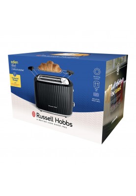 Russell Hobbs Тостер Eden 800Вт, пластик, підігрів, розморожування, чорний