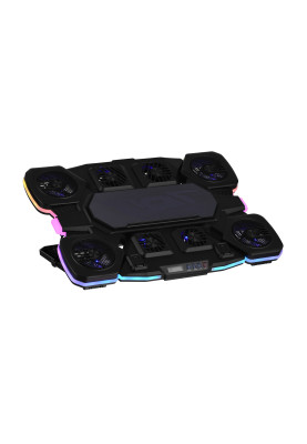 2E Gaming Підставка для ноутбука CPG-012, до 17.3", 1xUSB-C, LCD/semiconductor cooling pad, RGB, чорний