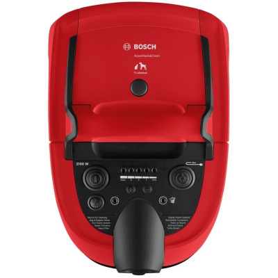 Bosch Пилосос миючий, 2100Вт, НЕРА13, турбощітка, червоний