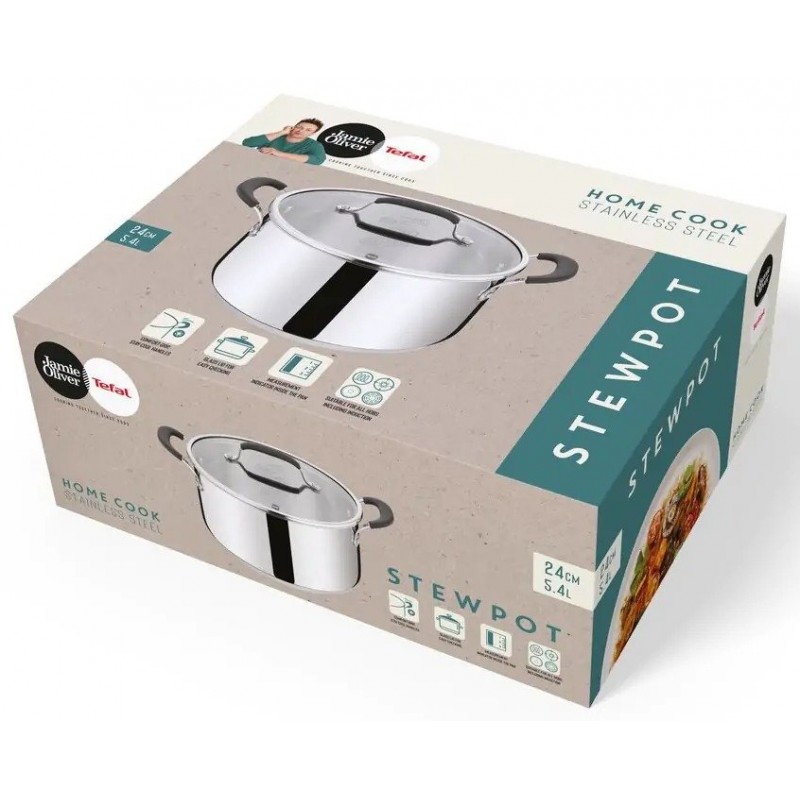 Tefal Каструля з кришкою Jamie Oliver Home Cook, 24 см, 5.4 л