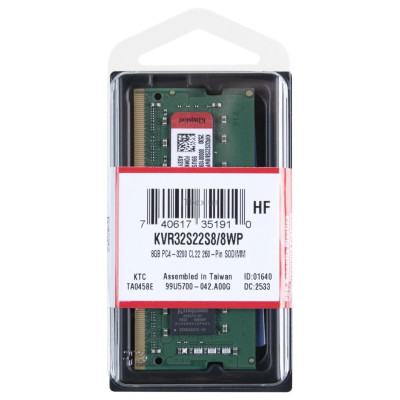 Kingston Пам'ять ноутбука Kingston DDR4 8GB 3200