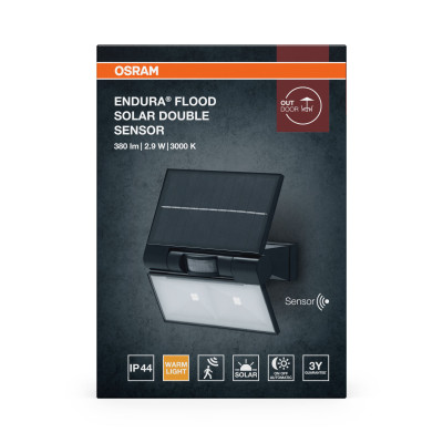Osram Світильник автономний OSRAM ENDURA STYLE SOLAR DOUBLE 2.9Вт 3000К 380Лм IP44 чорний Osram Світильник автономний OSRAM ENDURA STYLE SOLAR DOUBLE 2.9Вт 3000К 380Лм IP44 чорний