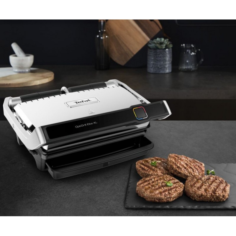 Tefal Гриль прижимний OptiGrill Elite XL 2200Вт, темп. режимів-16, з`ємні пластини, метал