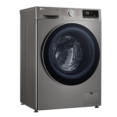 LG Пральна машина фронтальна, 8.5кг, 1200, A+++, 48см, дисплей, пара, інвертор, cріблястий