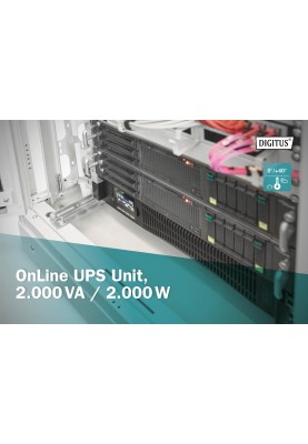 Digitus ДБЖ OnLine, 2000VA/2000W, LCD, 8xC13, RJ45, RS232, USB, Rack/Tower