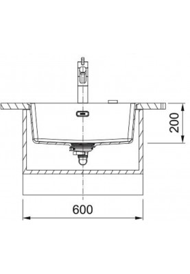 Franke Мийка кухонна Maris, фраграніт, прямокутник, без крила, 553х433х200мм, чаша - 1, MRG 110-52, чорний матовий (+вентиль)