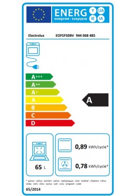 Electrolux Духовой шкаф электрический, 65л, A, дисплей, конвекция, телескопические направляющие, белый