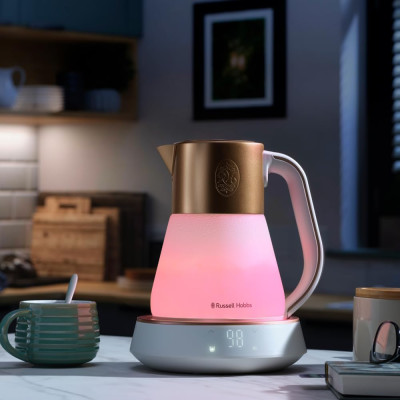 Russell Hobbs Електрочайник Calm, 1.7л, скло, біло-мідний